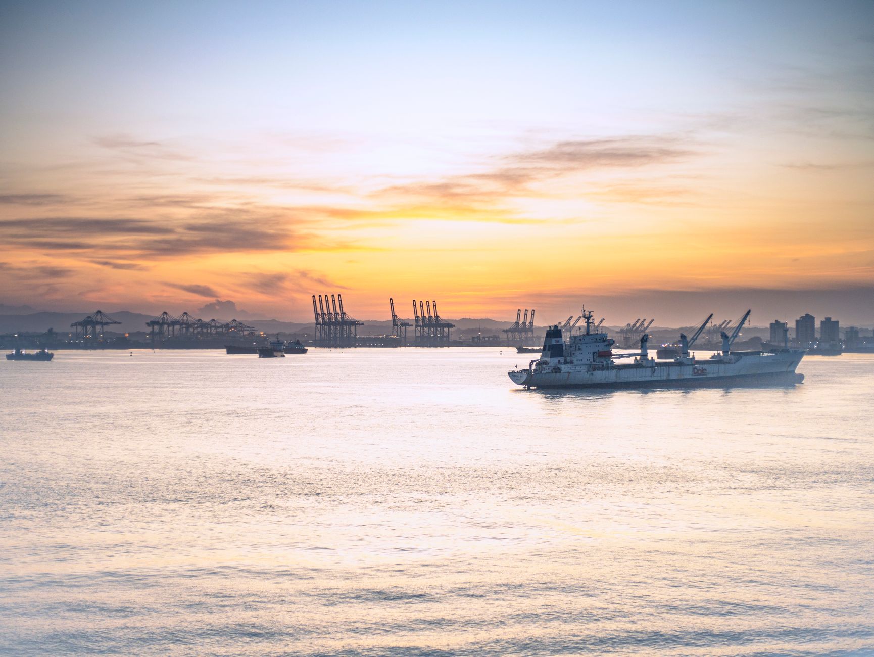 Sunset on the interoceanic waterway