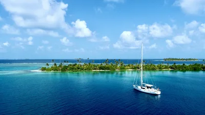 Islas San Blas Panama with Sailboat