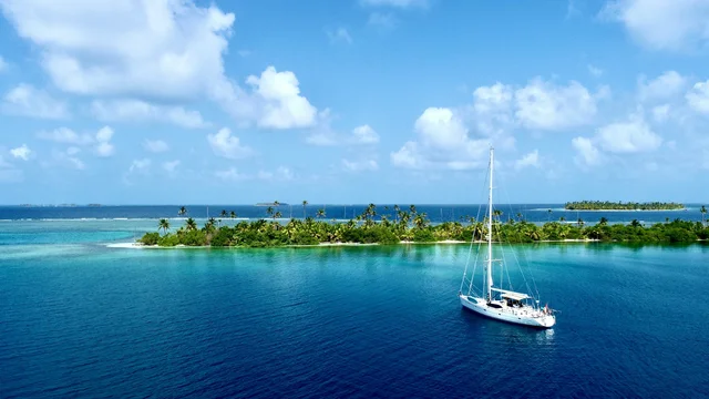 Islas San Blas Panama with Sailboat